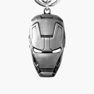 Marvel Silver Keychain Iron Man Tony Stark Classic Helmet Pendant Keyring for Men/Women