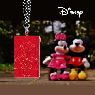 Disney Minnie Lanyard and Detachable ID Holder with Leather Coin Pouch