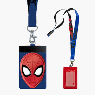 Marvel Lanyard with Detachable Card Holder Spiderman Face Dark Blue Themed
