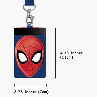 Marvel Lanyard with Detachable Card Holder Spiderman Face Dark Blue Themed