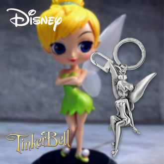 Disney Keychain for Women Dancing Princess Tinker Bell Sassy Pewter Keyring