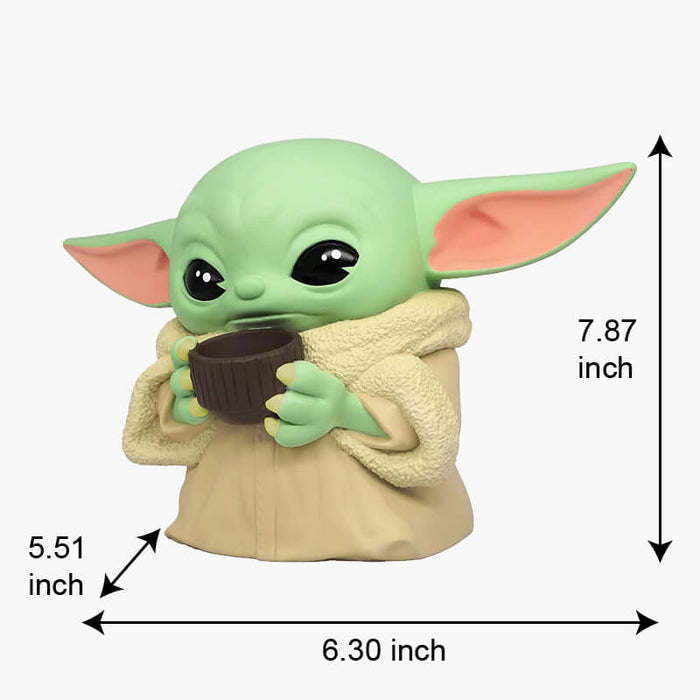 Yoda Piggy Bank Cartoon Character Coin Bank Star Wars the Child Baby Yoda Sipping Soup Grogu