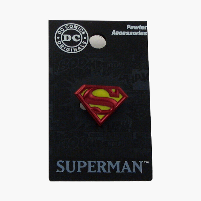 DC Superman Logo Colored Pewter Lapel Pin