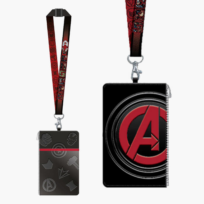 Marvel Avengers Symbol Black Lanyard ID Holder with Leather Coin Pouch —  Andytoy