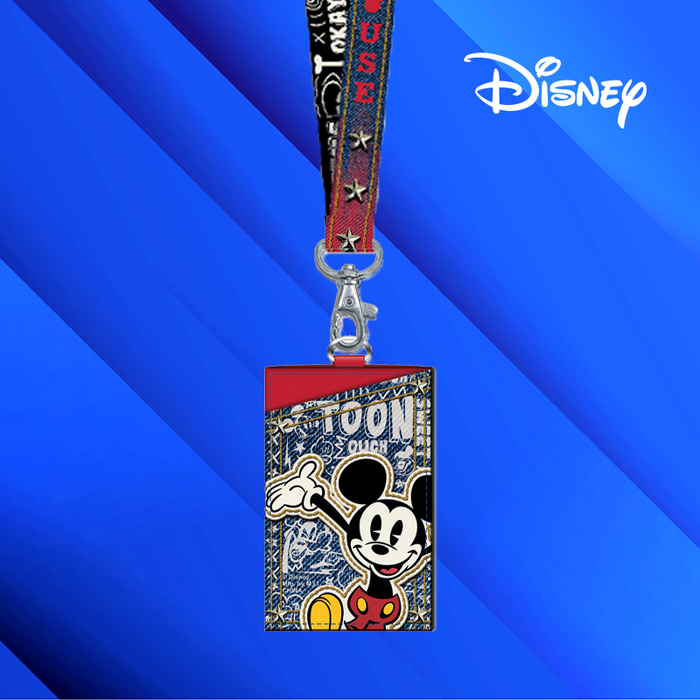 Disney Lanyard with Detachable Card Holder Smiling Mickey Mouse Toon Themed