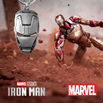 Marvel Silver Keychain Iron Man Tony Stark Classic Helmet Pendant Keyring for Men/Women