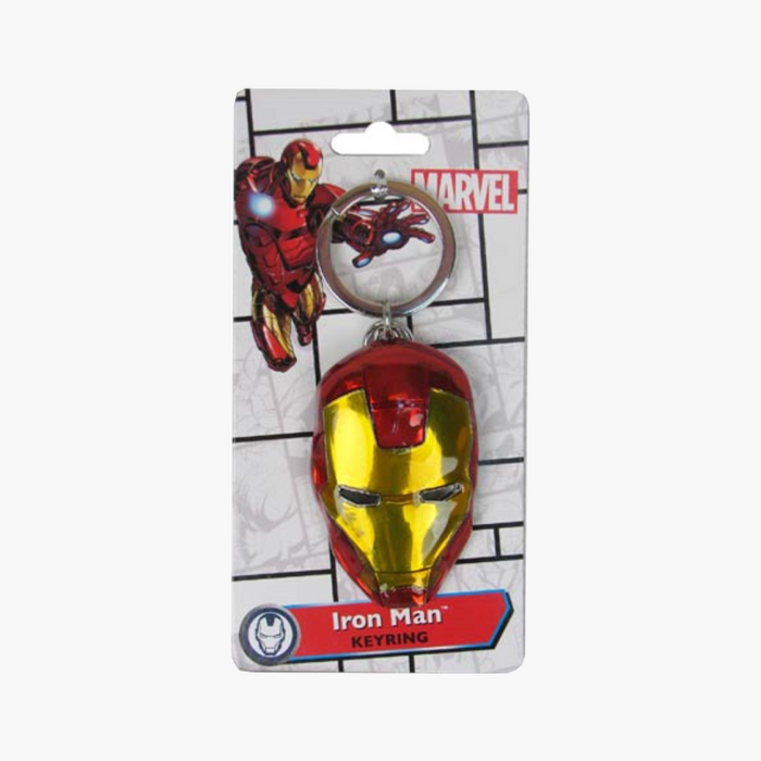 Marvel Keychain Iron Man Tony Stark 3D Helmet Pendant Key Ring for Car Keys