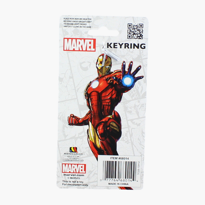 Marvel Universe Iron Man Arc Reactor Key Ring Glowing in the Dark