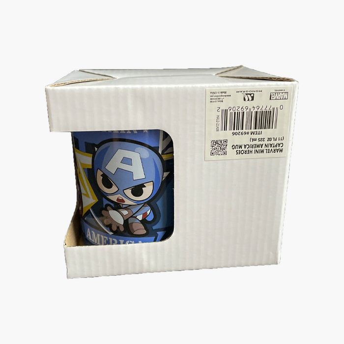 Marvel Coffee Mug Mini Hero Captain America Blue Ceramic Cup 11Oz