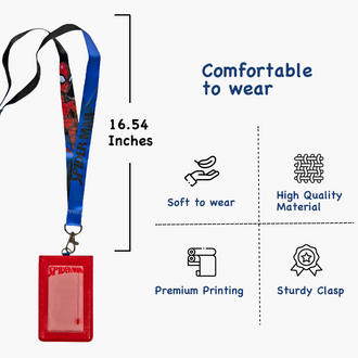 Marvel Lanyard with Detachable Card Holder Spiderman Face Dark Blue Themed